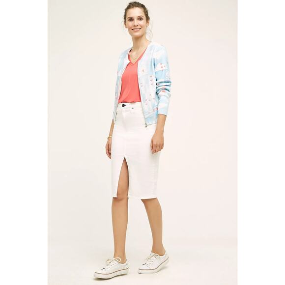 New Anthropologie MOTH Array Zip-Front Cardigan $128 SMALL PETITE SP Blue - Picture 4 of 5